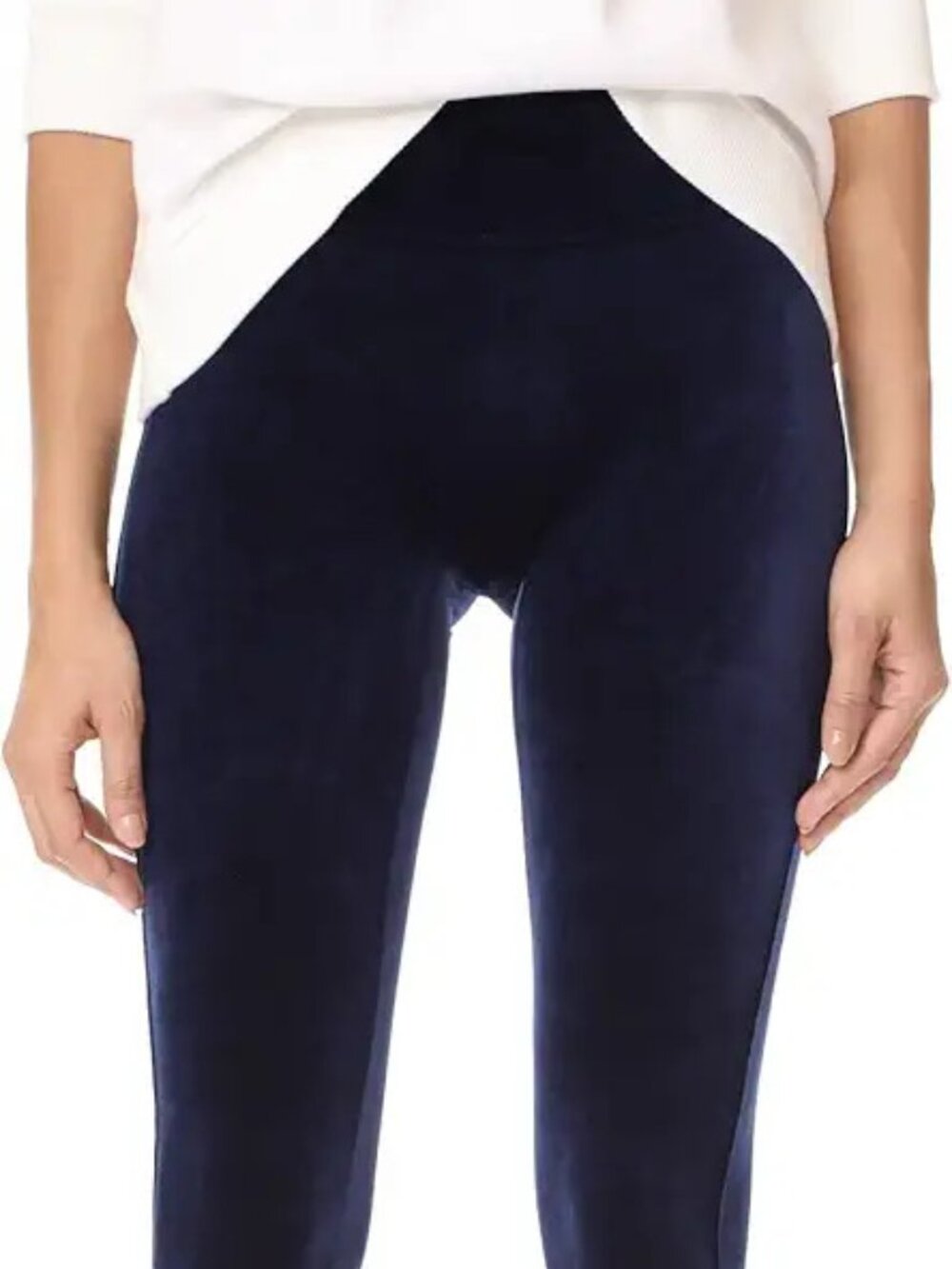 NWT SPANX ready to wow velvet leggings in lapis night 2070 (L)